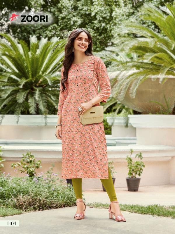 Zoori Akshara 17 Rayon Printed Casual Wear Kurtis Edition